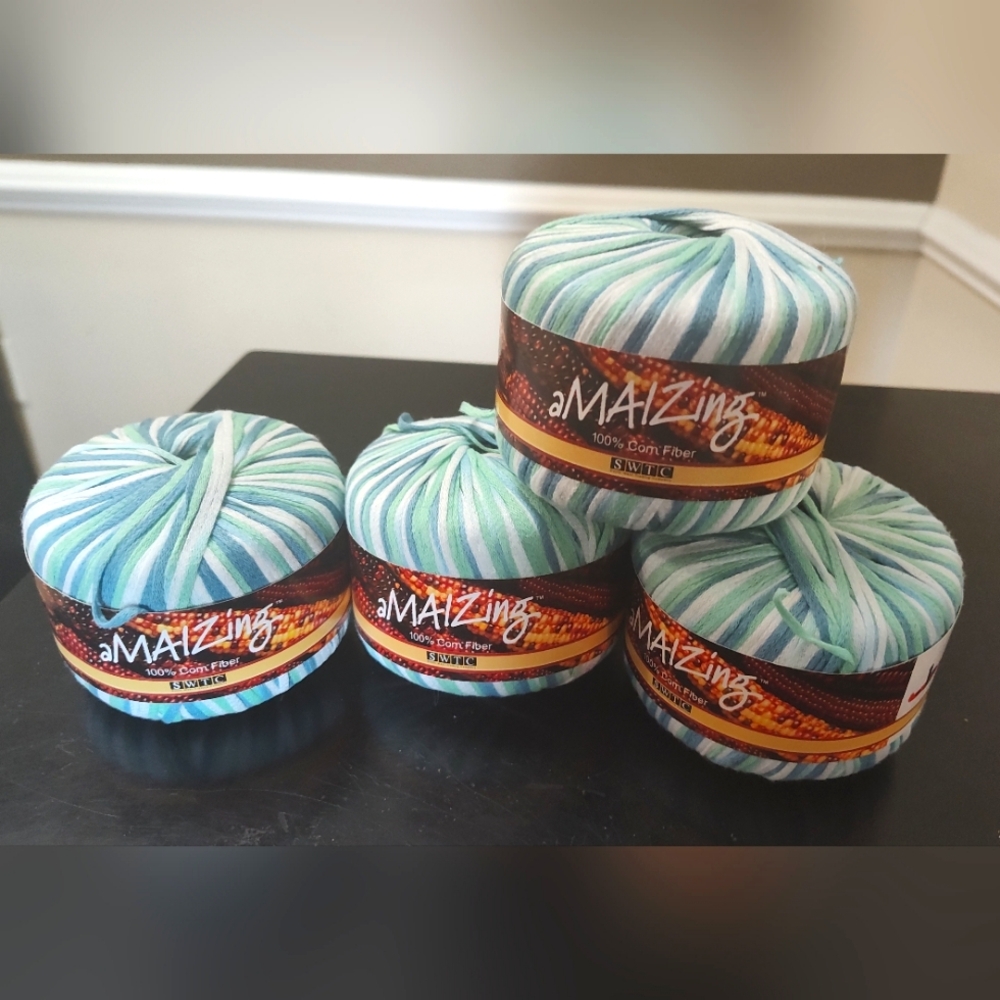 Amaizing Yarn 4 Skeins 100% Corn Fiber 50 Grams 130 Meters Per Skein - Picture 1 of 5